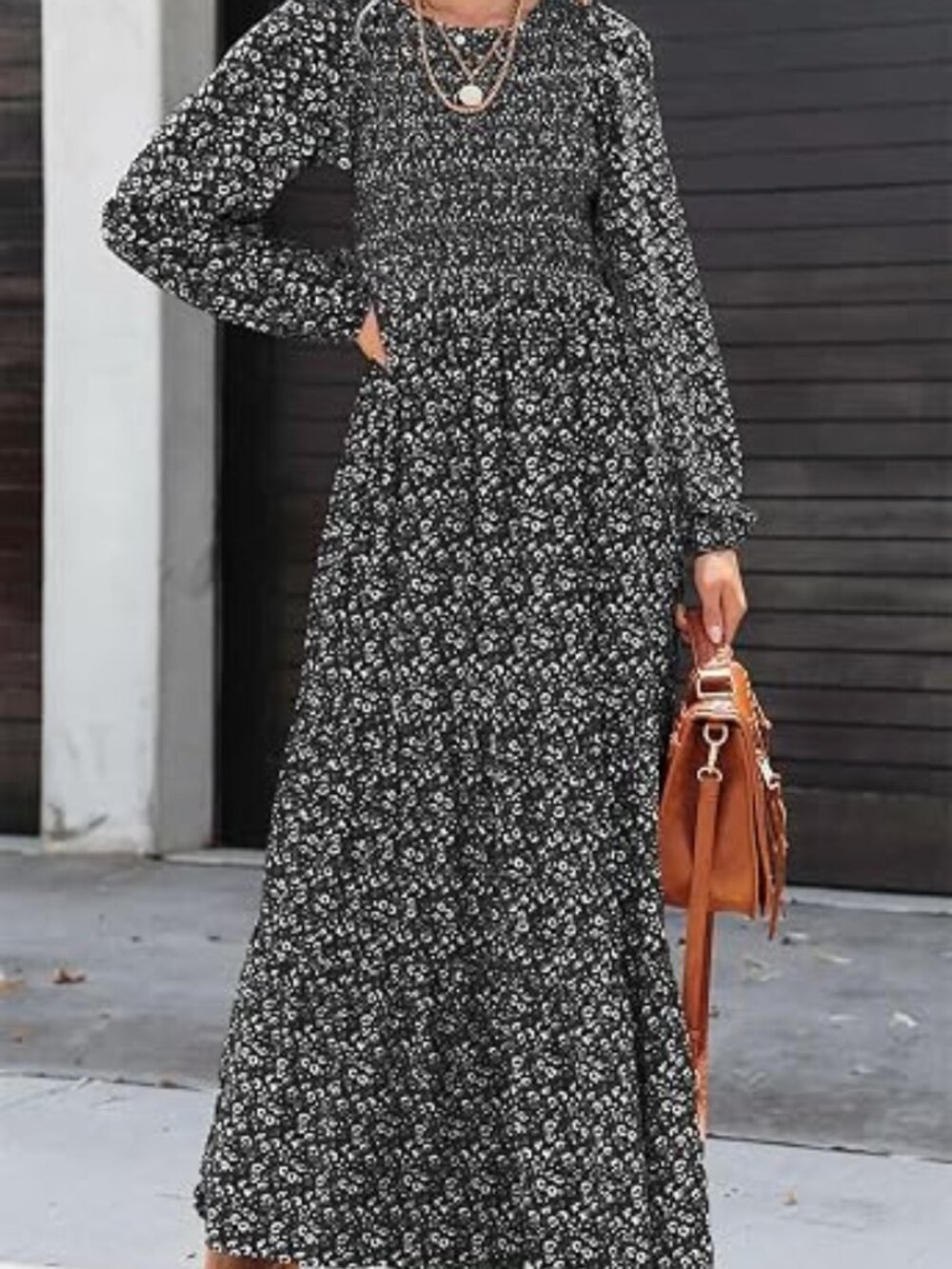 Long Sleeve Floral Maxi Fall Dresses for Women Trendy Outfits - Picture 2 of 4